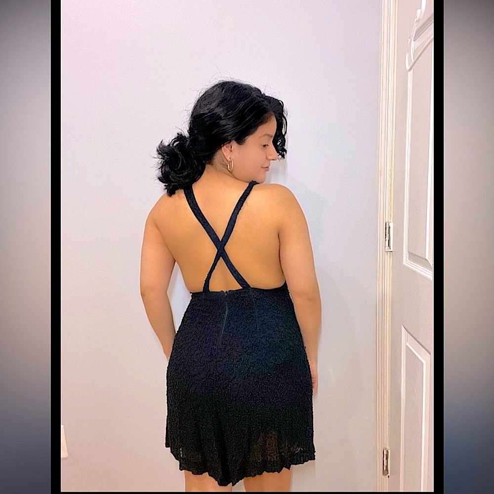French Connection Black beaded romper